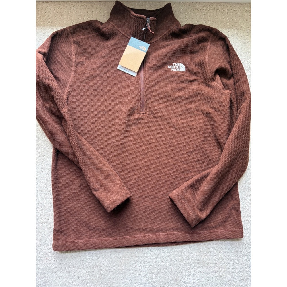 The North Face Cap Rock Fleece L Brown Textured 1/4 Zip Gorpcore Sporty
